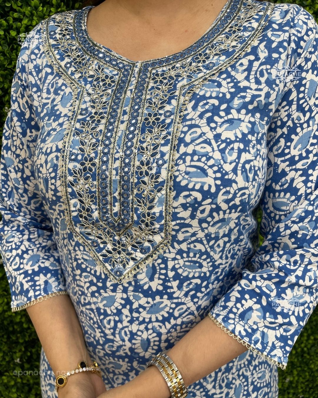 Ice blue Print on print set