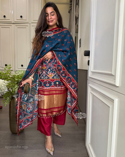 Royal Patola gajji suit set