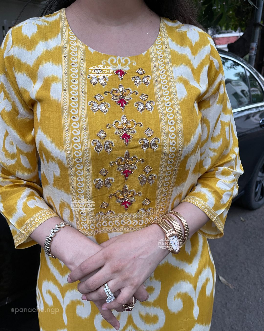 Ikkat floral suit set