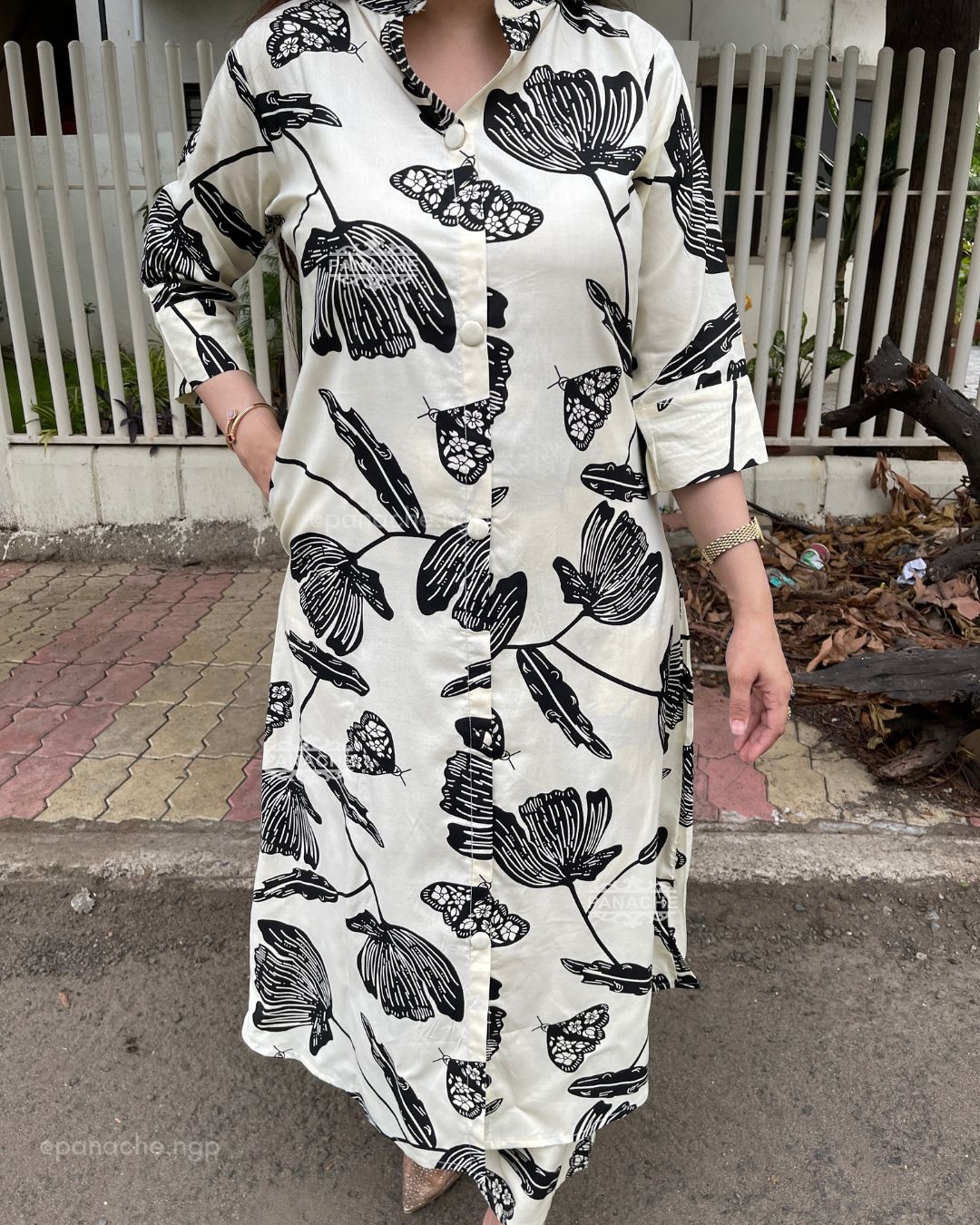 Print on print slub cotton set