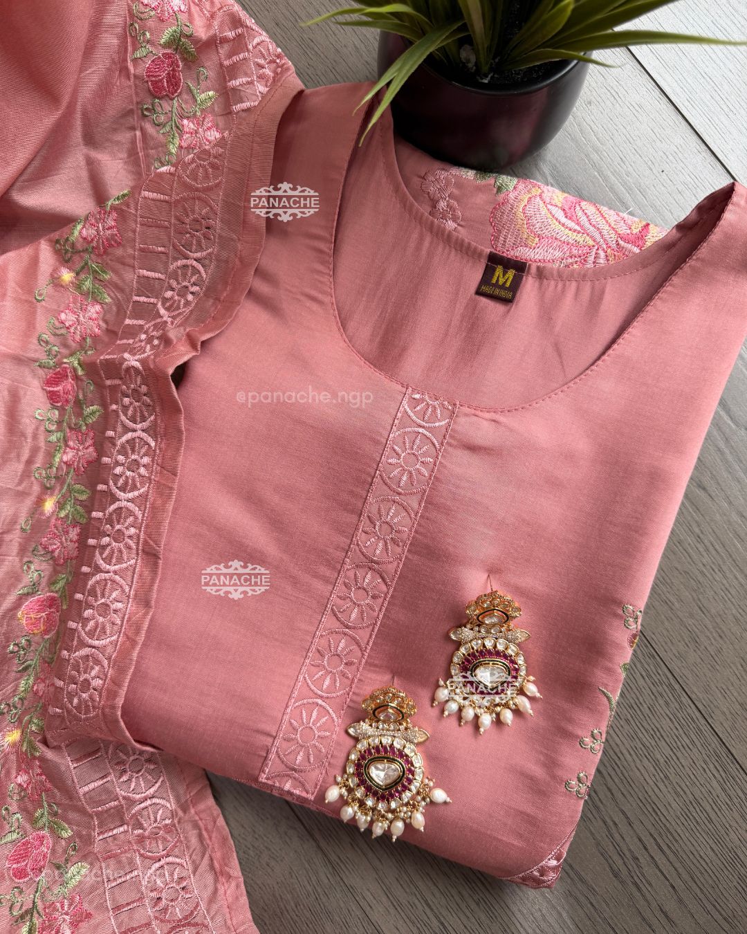 Karachi rose pink suit set