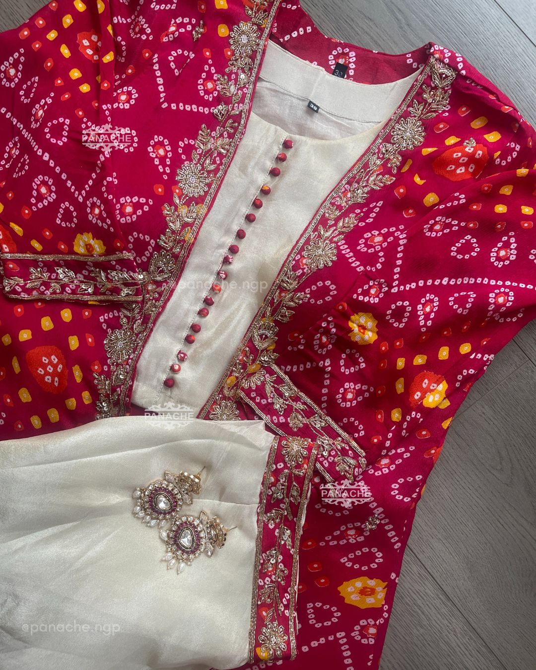 Indo western Bandhani set