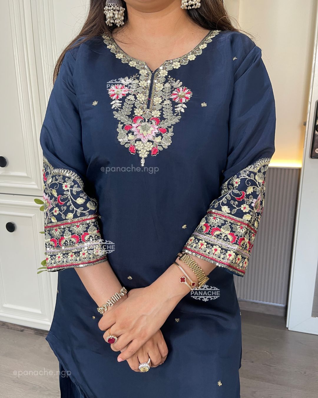 Embroidered kurta gharara set