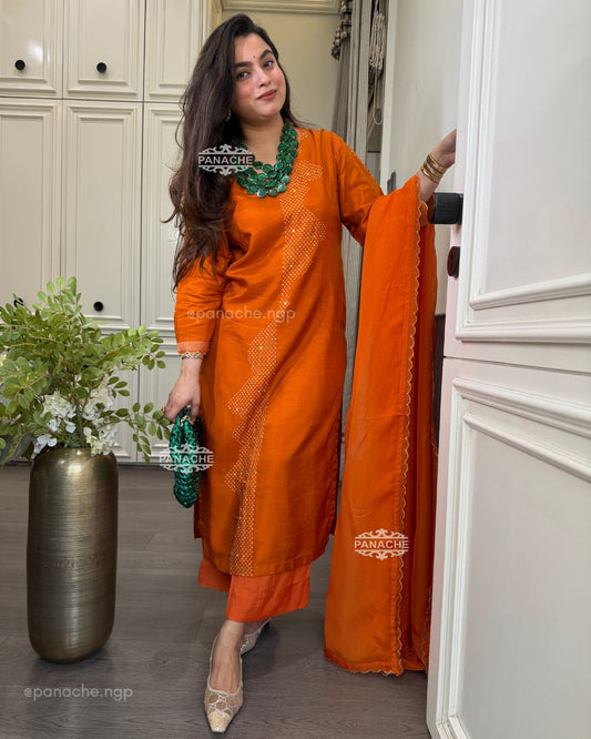Leher Bandhani suit set