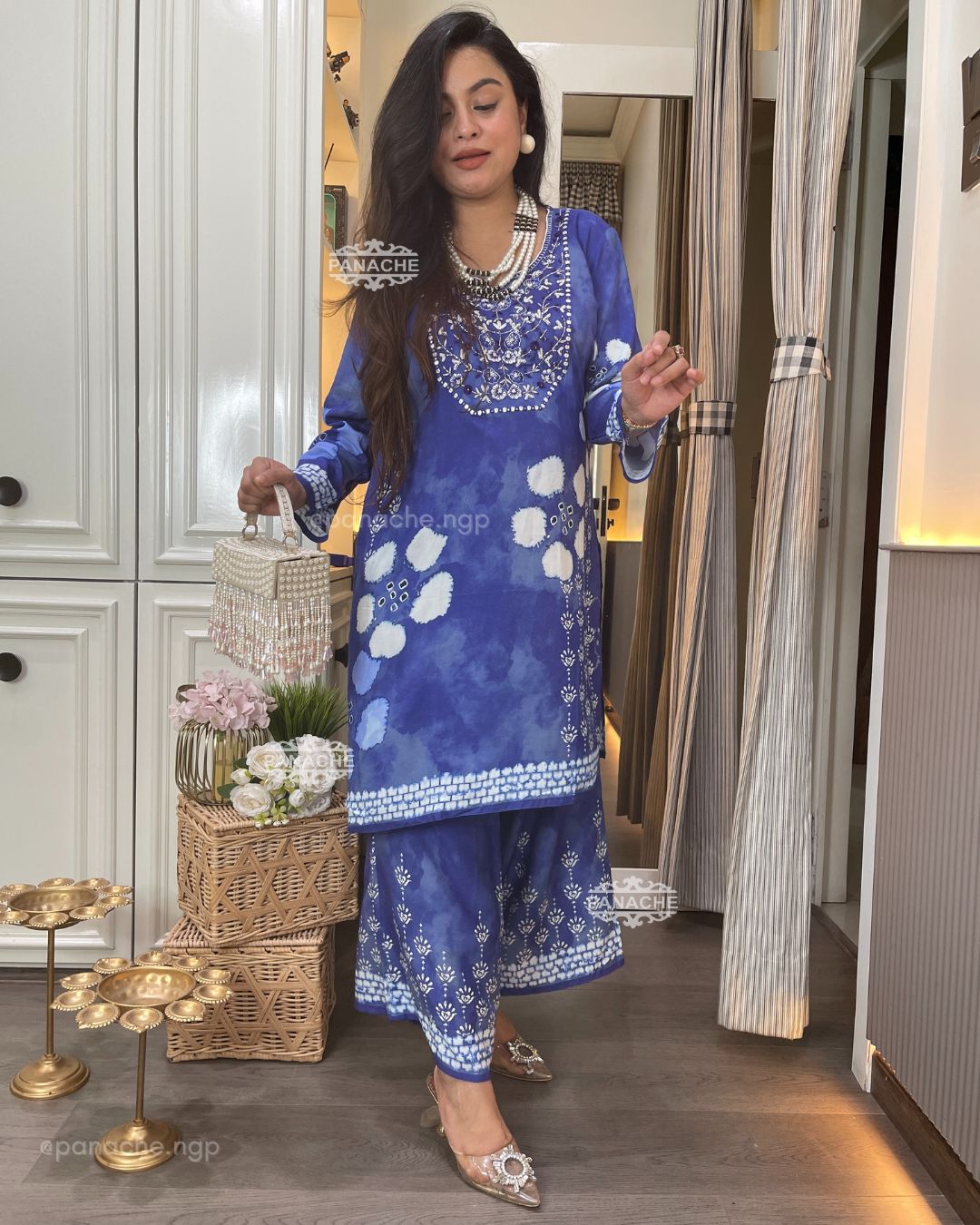 Tie & dye placement coords in indigo