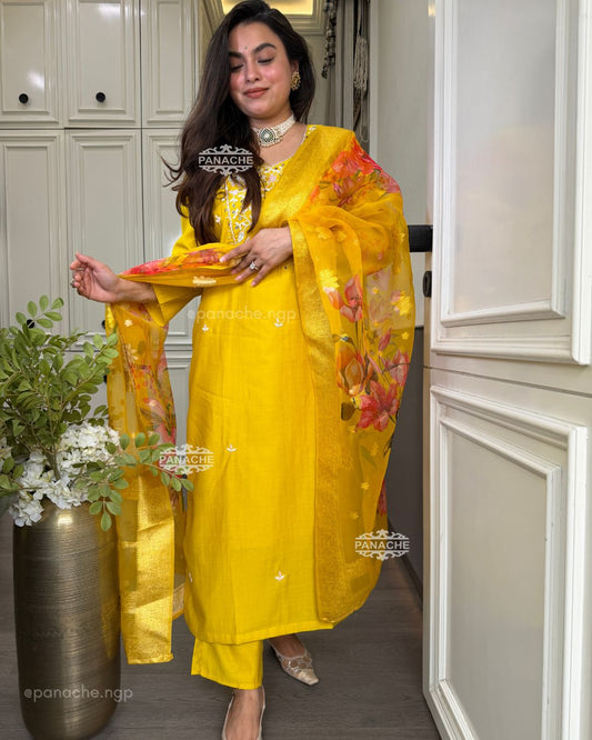 Floral partywear suit