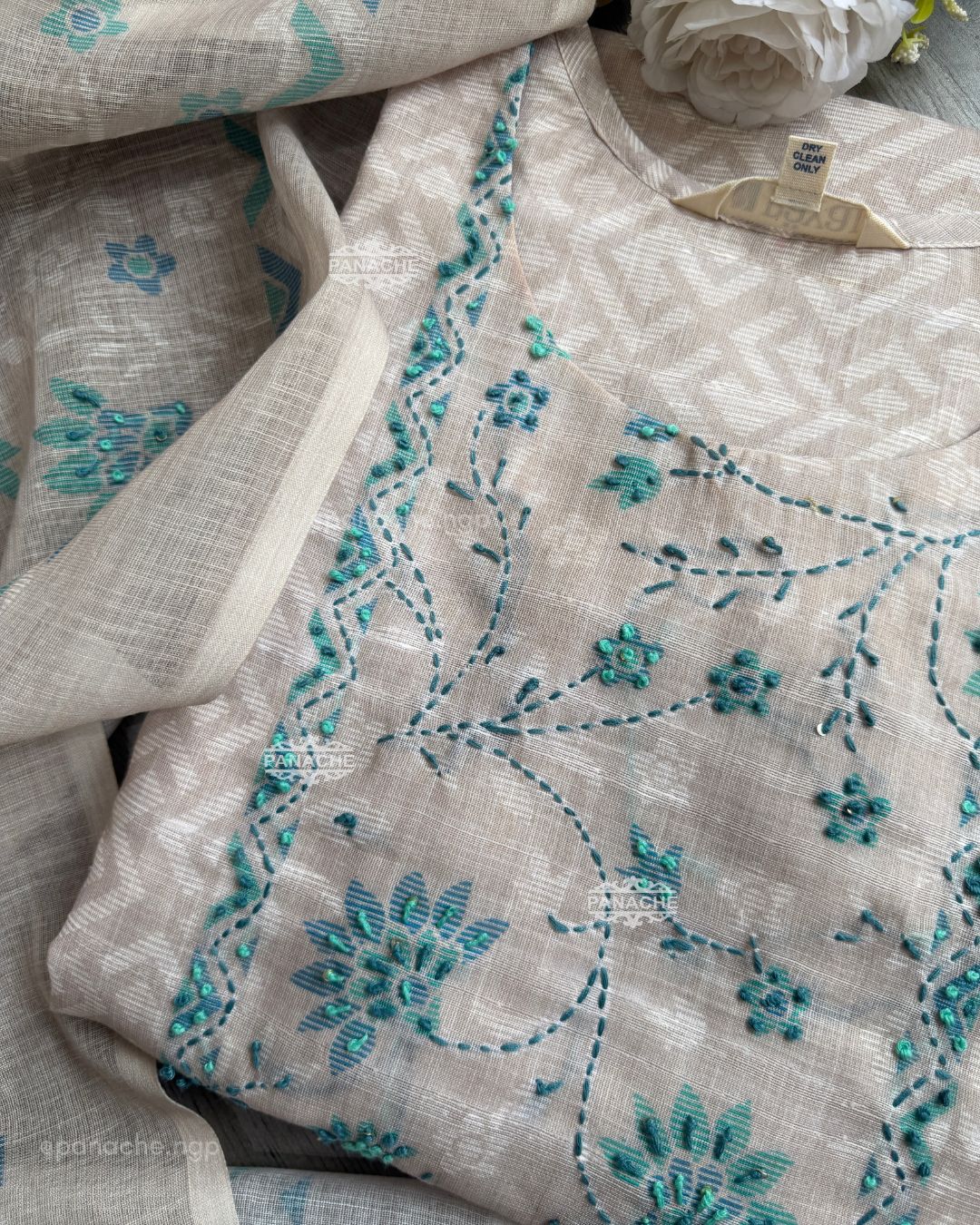 Ivory and sky suit set