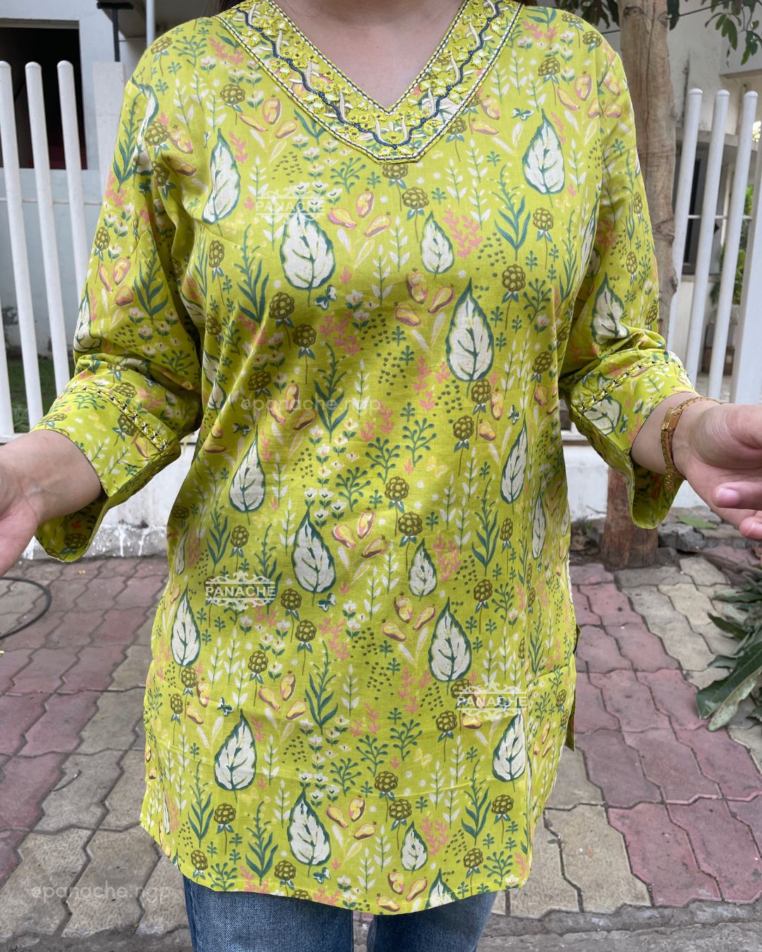 Lime summer budget Kurti
