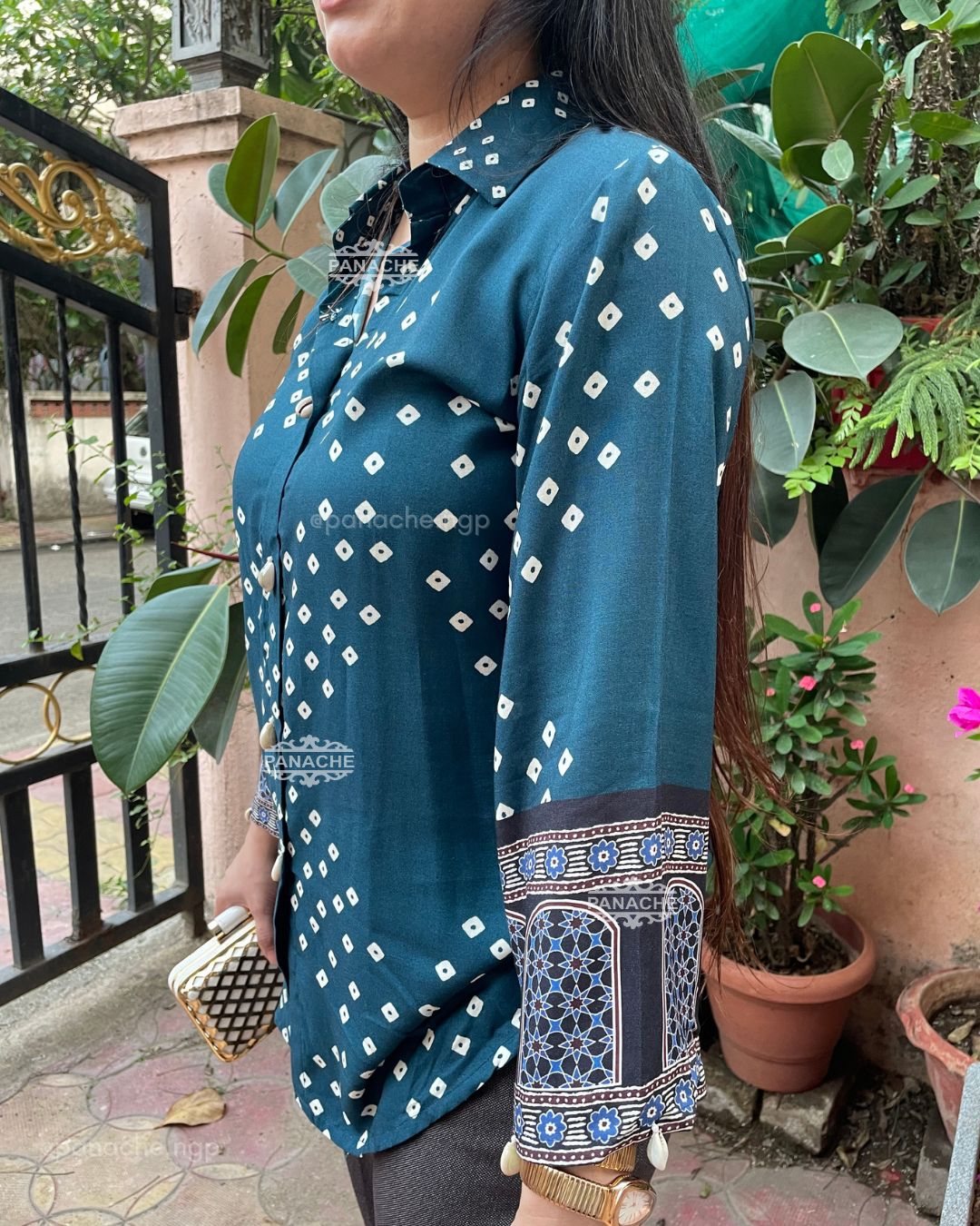 Ikkat Bandhani shirt