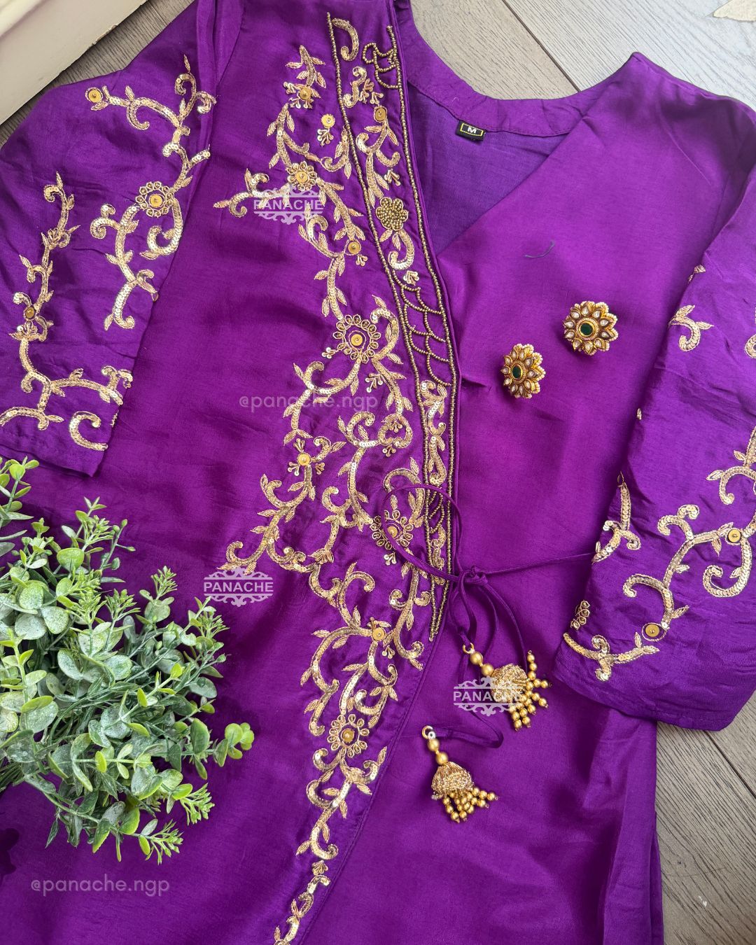 Winter pruple angrakha suit set