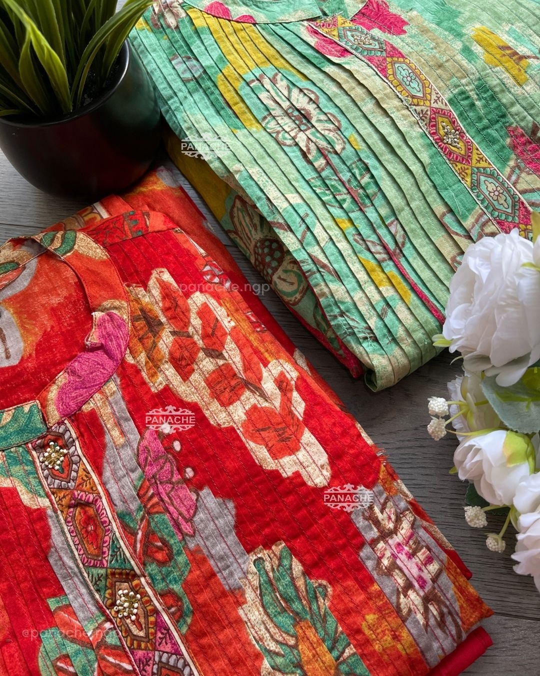 Mul cotton floral semiformal suit set