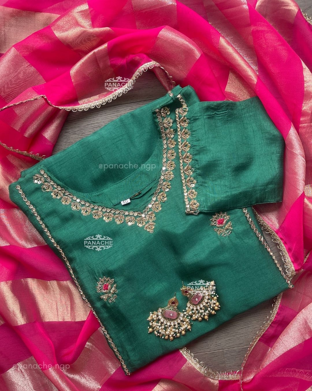 Panha green suit set