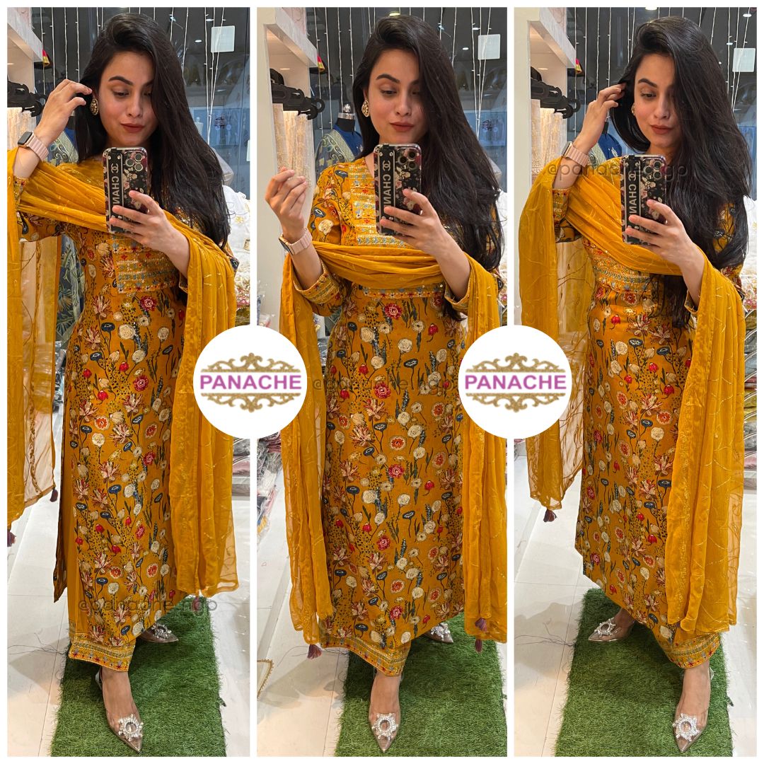 Printed modal long kurtas with palazzos