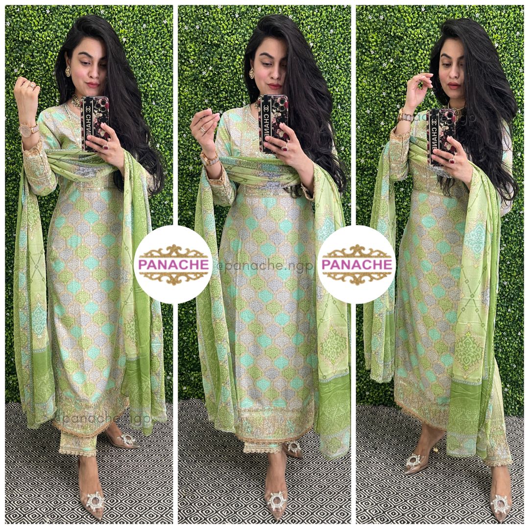 Slub cotton kurta pant set