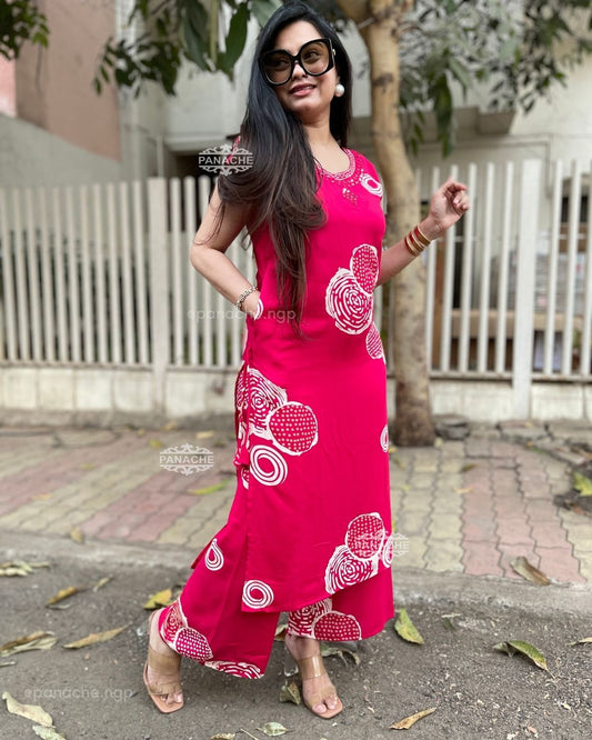 Fuschia Print on print set