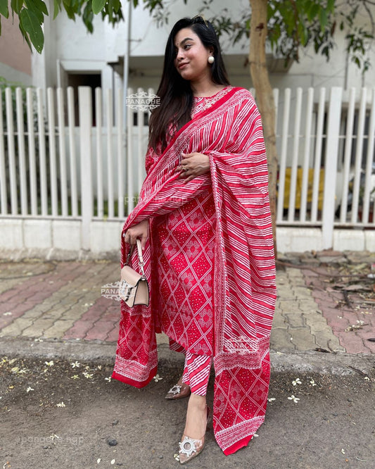 Bandhani leheriyan set