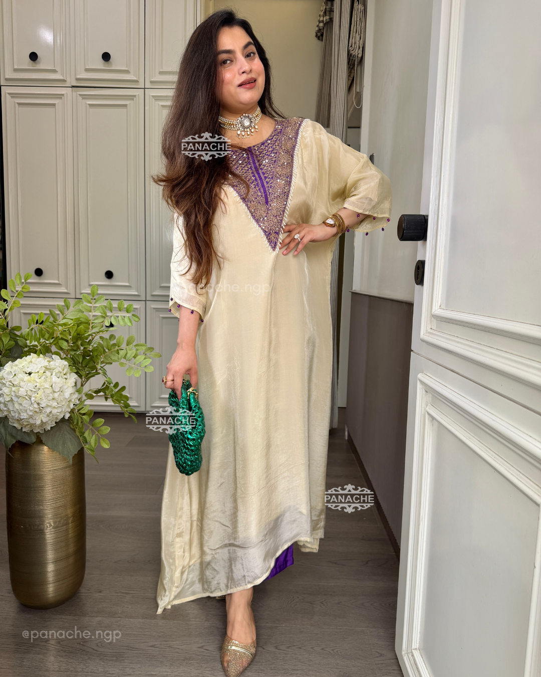 Ivory kaftan set