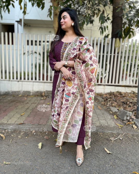 Deep wine floral set