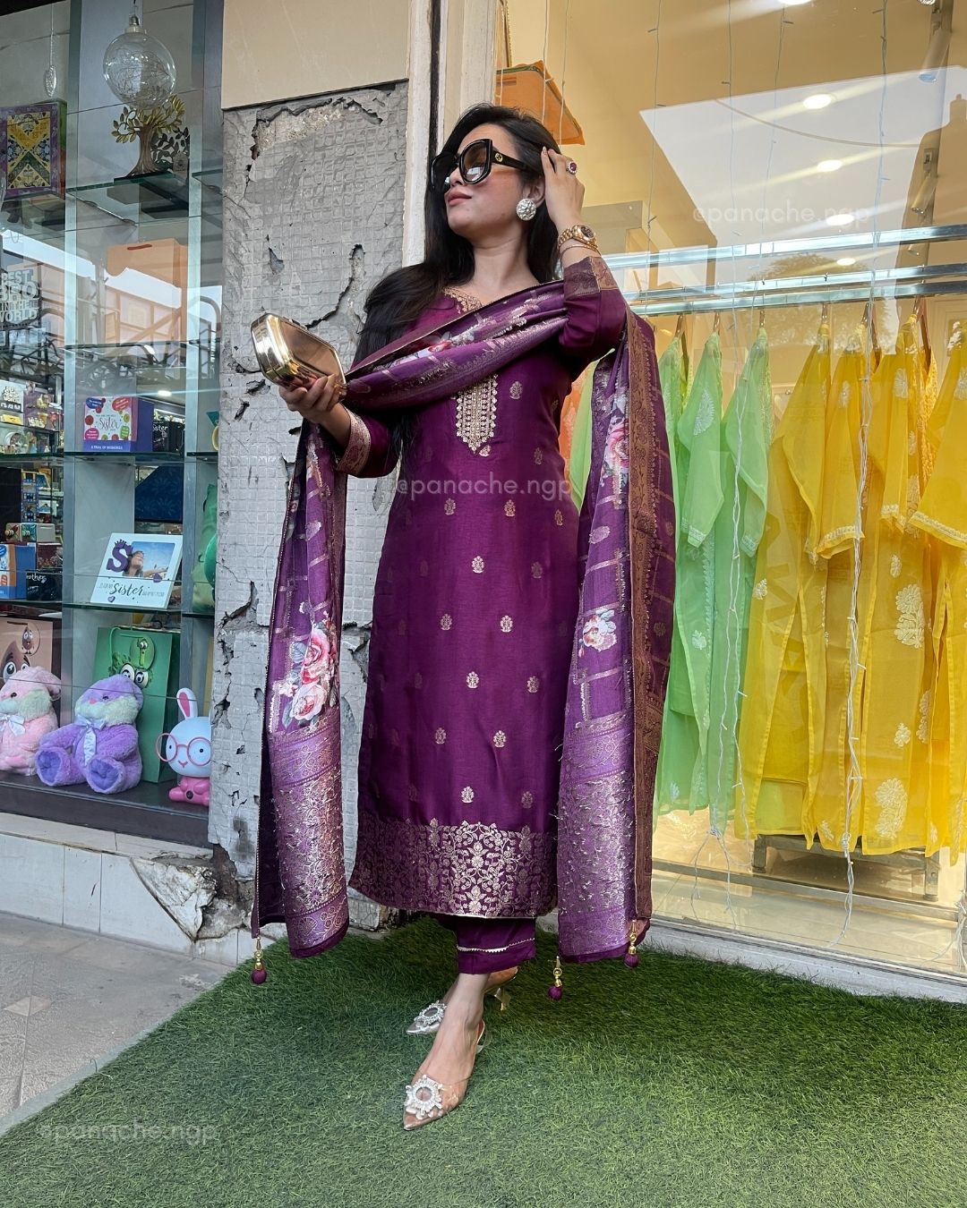 Pure silk banarasi suit set