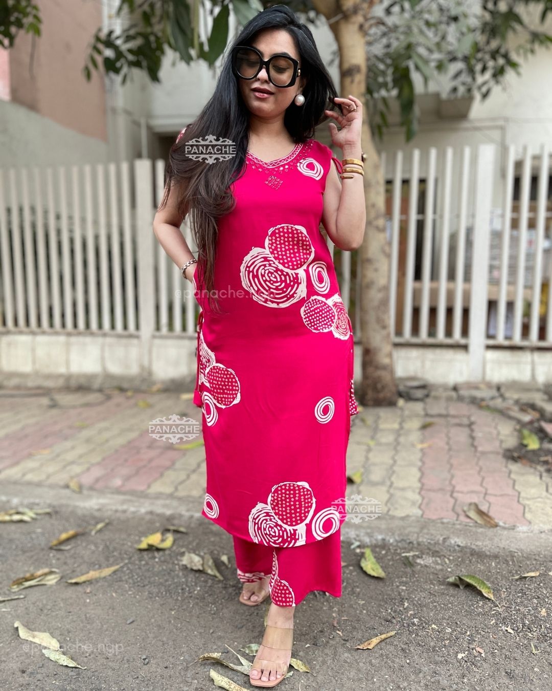 Fuschia Print on print set