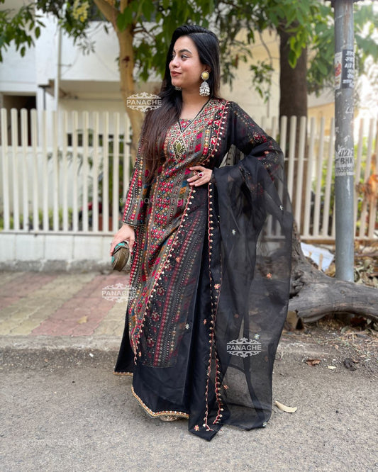 Printed soft kurta gharara set