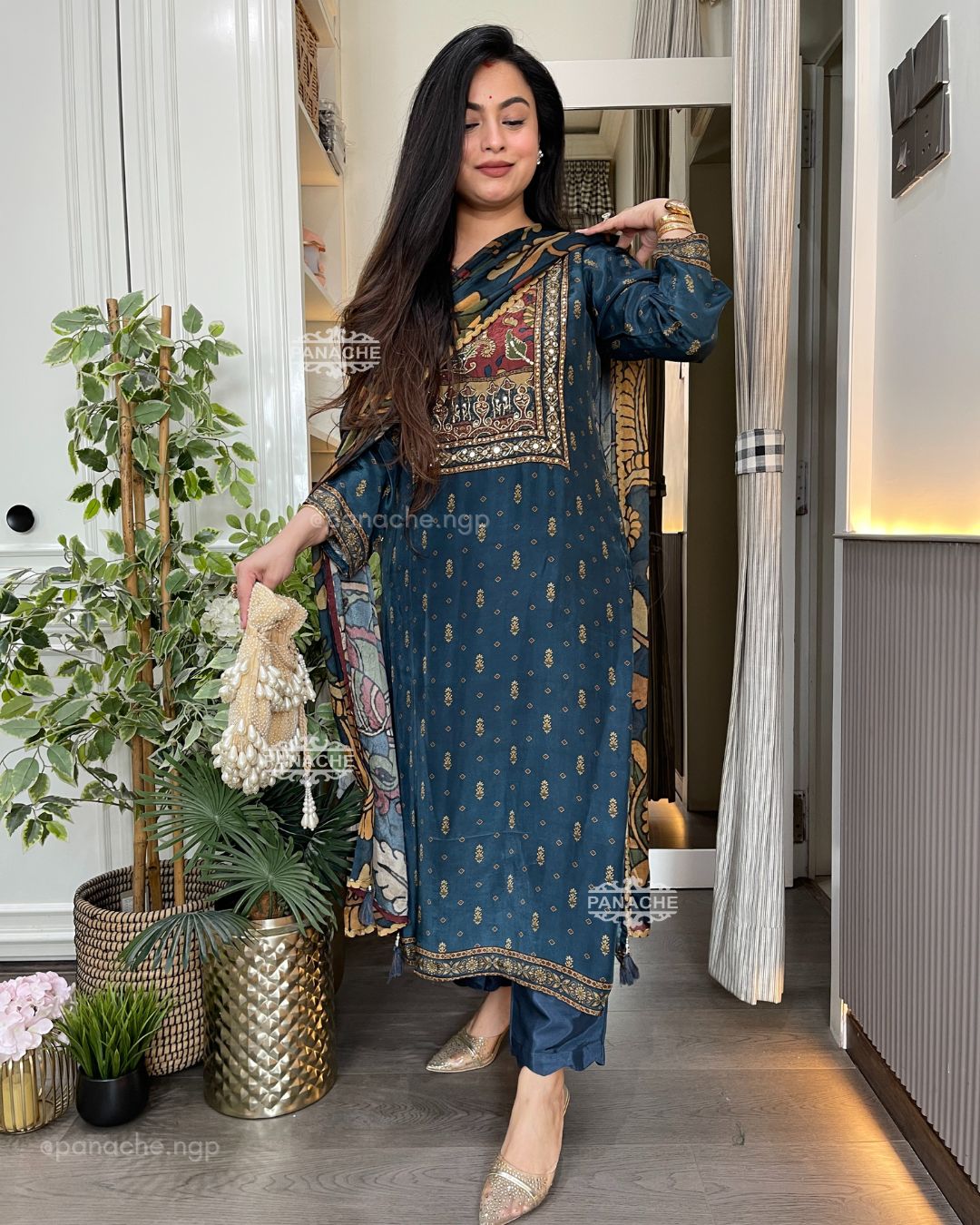 Ajrak kalamkari set