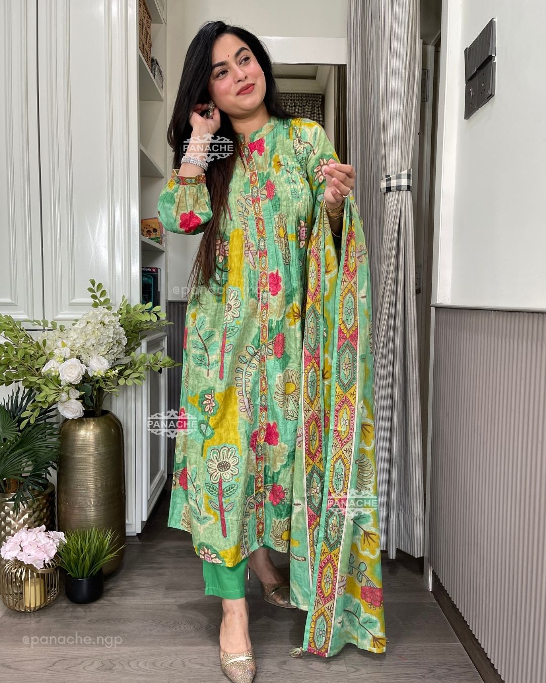 Mul cotton floral semiformal suit set