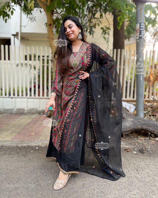 Printed soft kurta gharara set