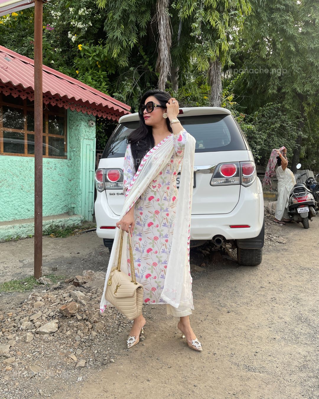 Printed floral linen muslin set