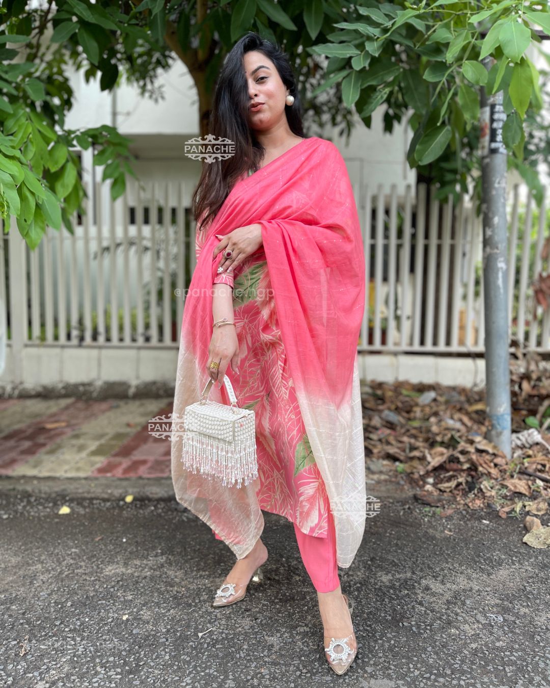 Floral monsoon muslin set