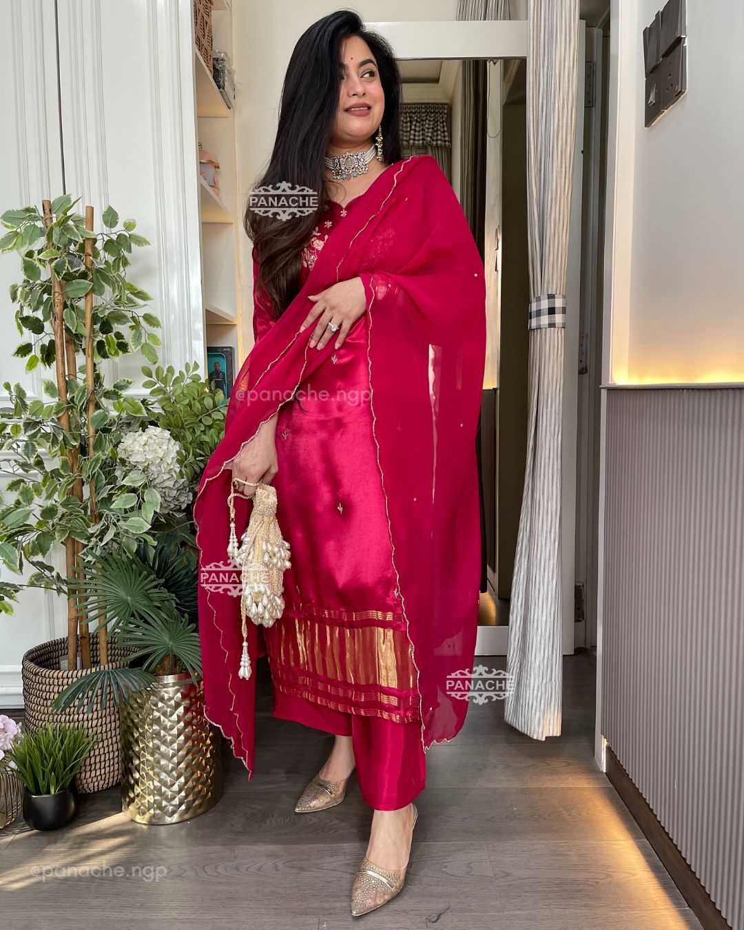 Bright gajji suit set