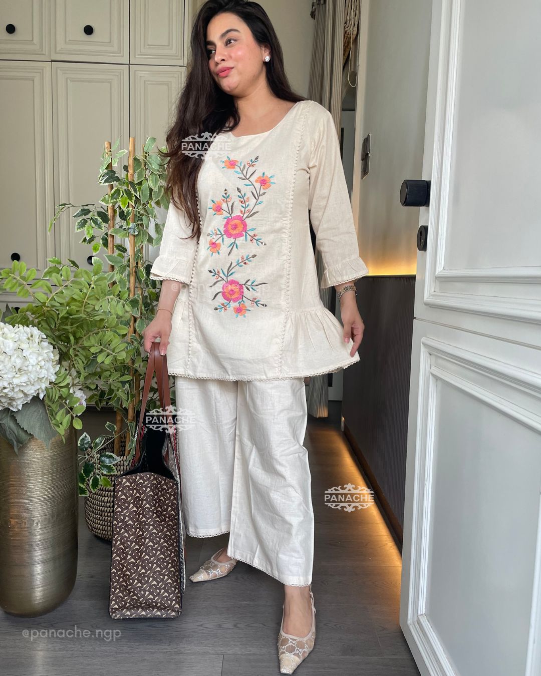 Embroidered cotton coords
