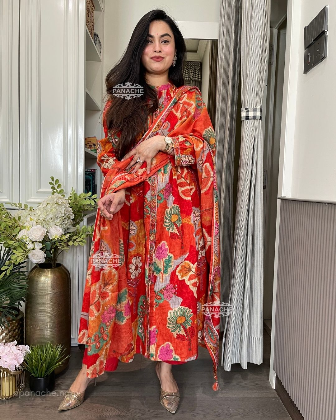 Mul cotton floral semiformal suit set