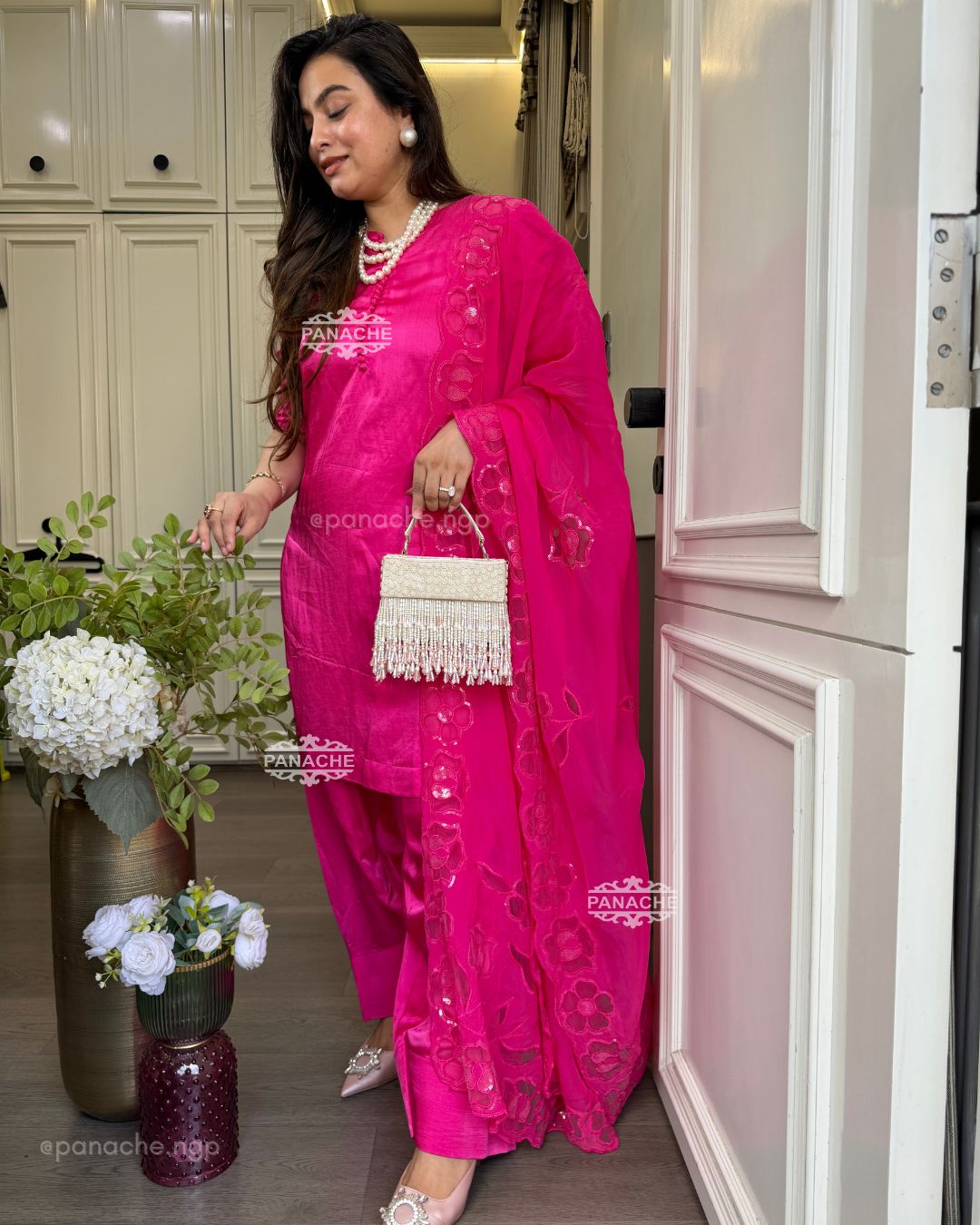 Fuschia farshi set