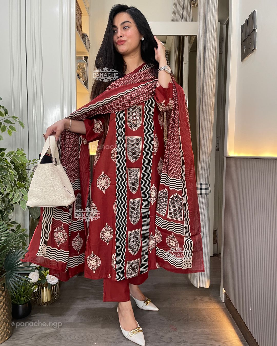 Block print cotton casuals