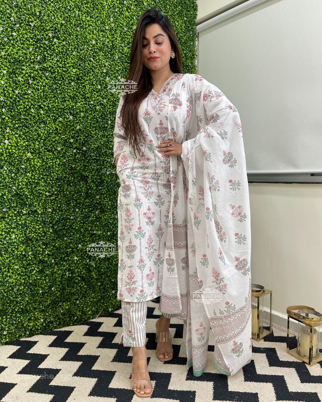 Print on print pure jaipuri cotton