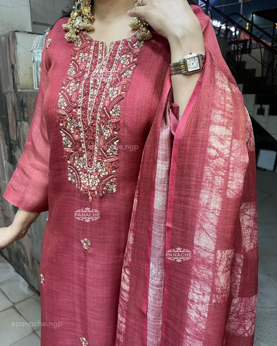 Zari katha suit set
