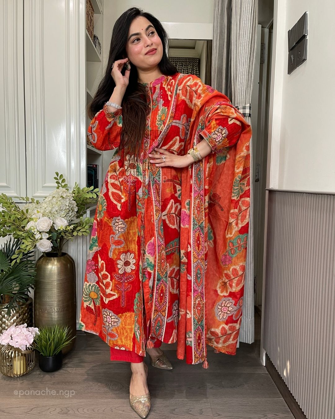 Mul cotton floral semiformal suit set