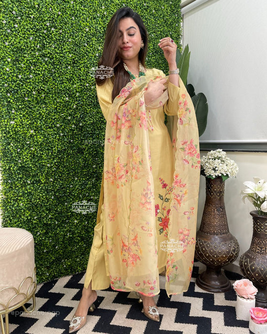 Applique pastel suit