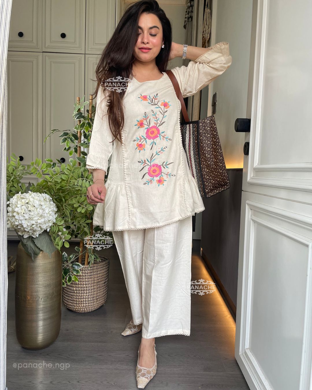Embroidered cotton coords