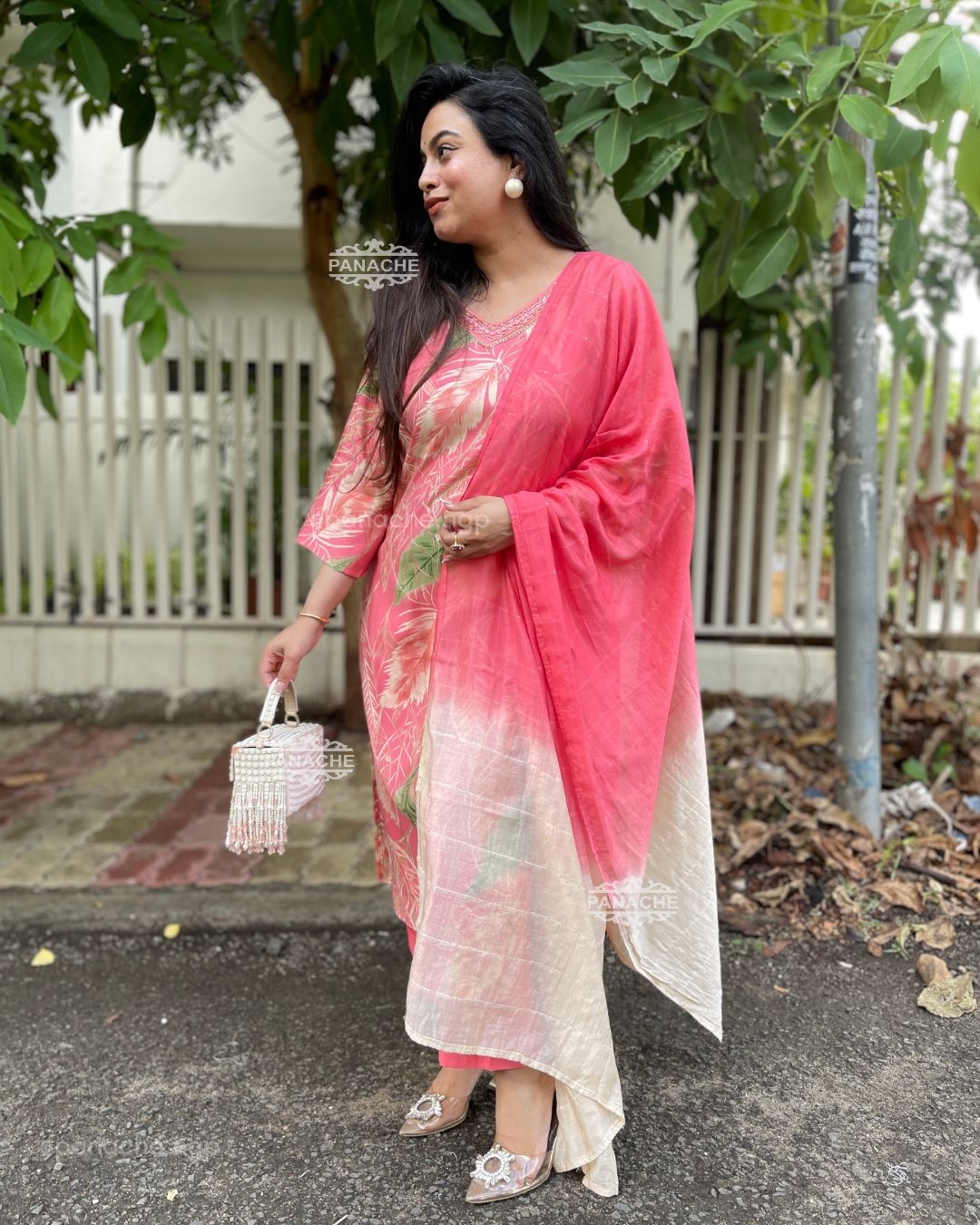 Floral monsoon muslin set