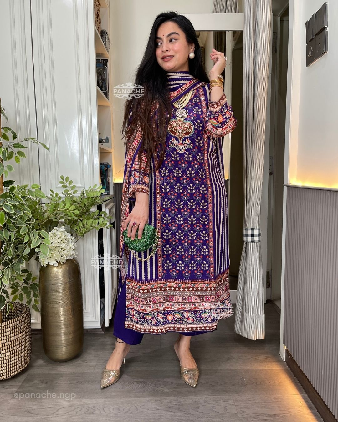 Purple stripe set