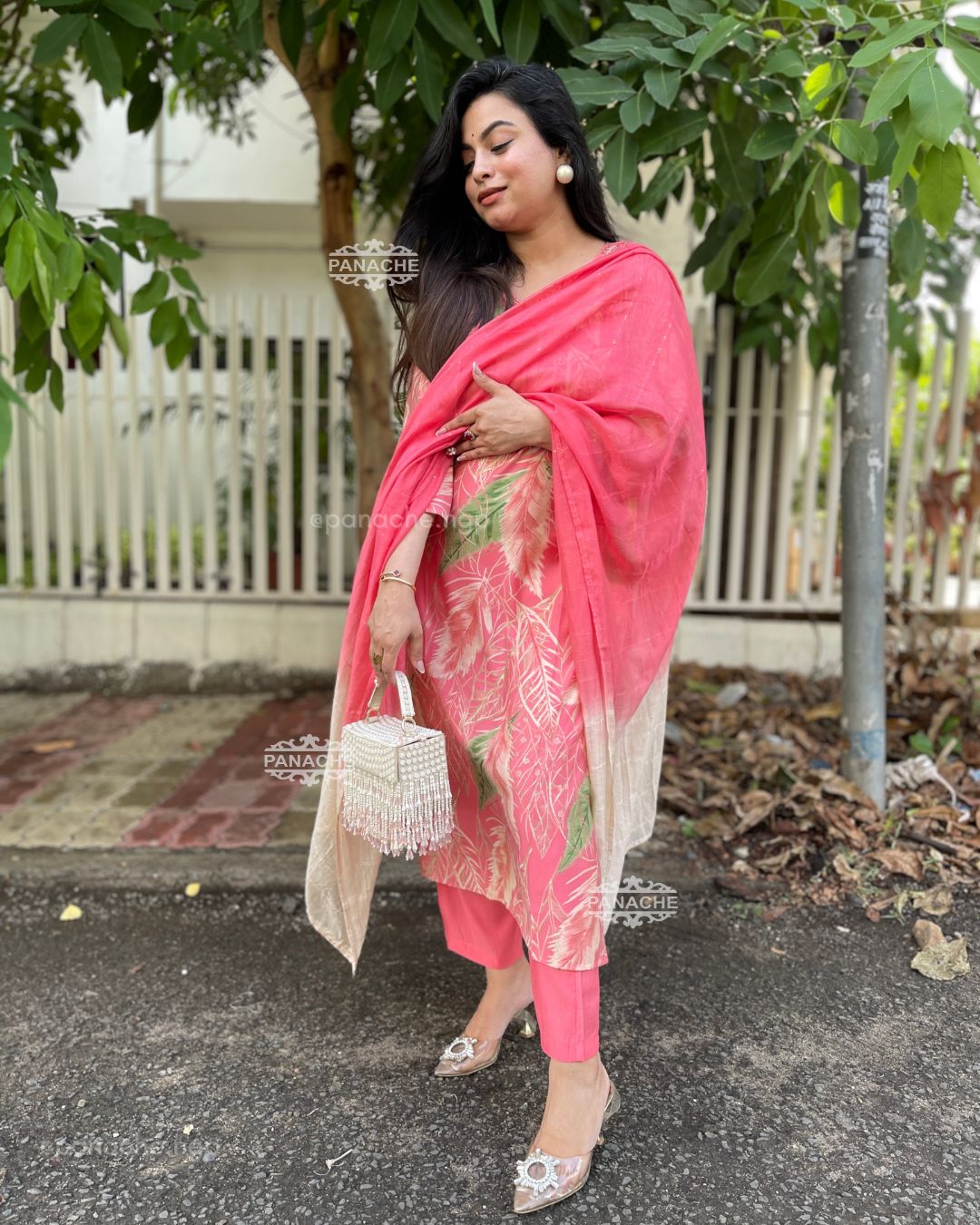 Floral monsoon muslin set