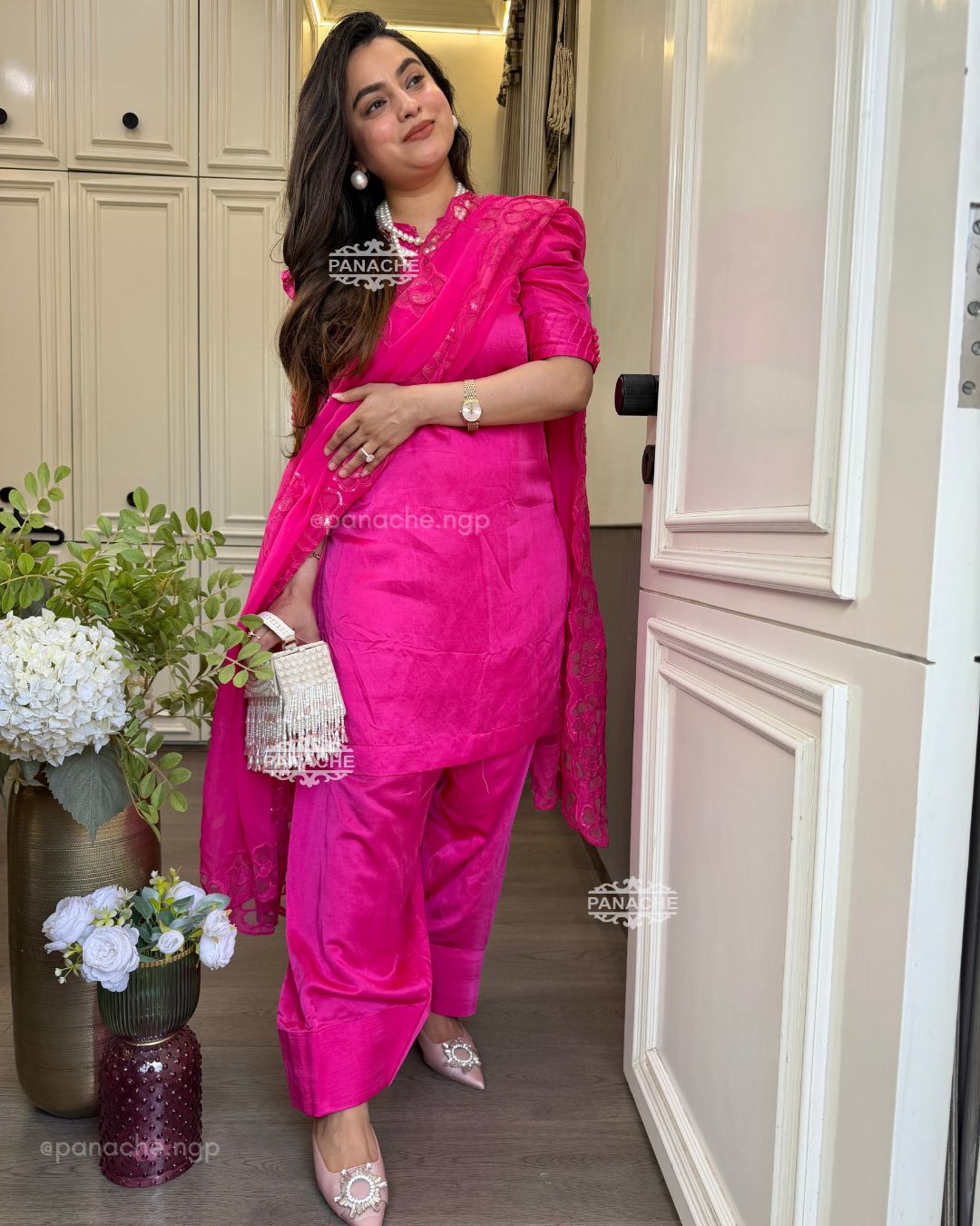 Fuschia farshi set