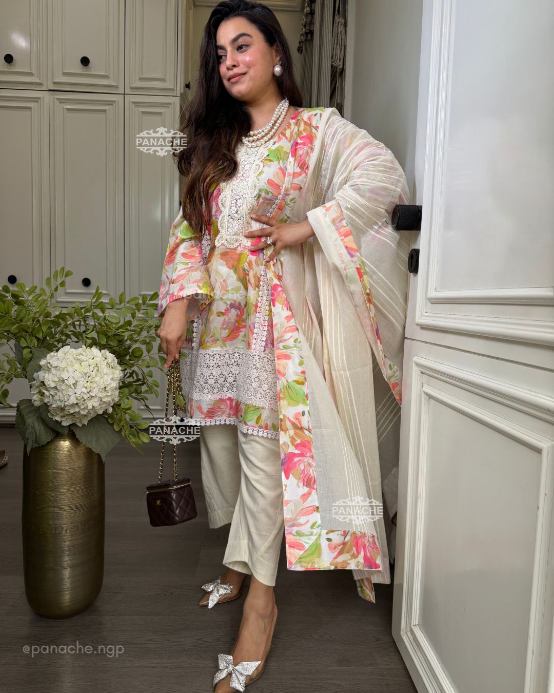 Pearl floral set