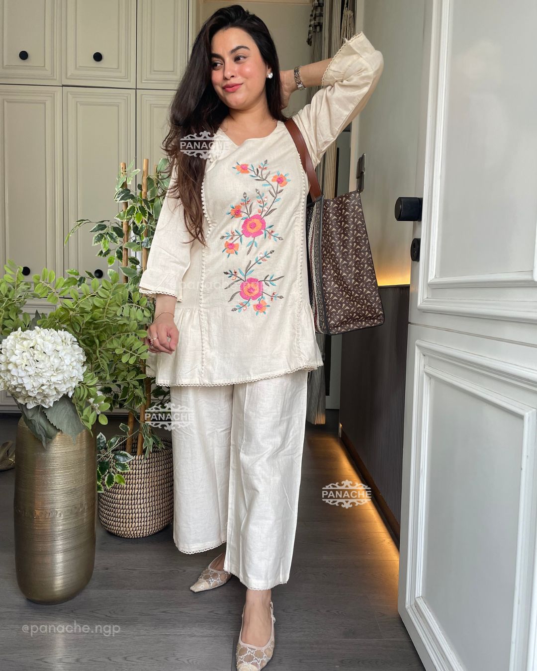 Embroidered cotton coords