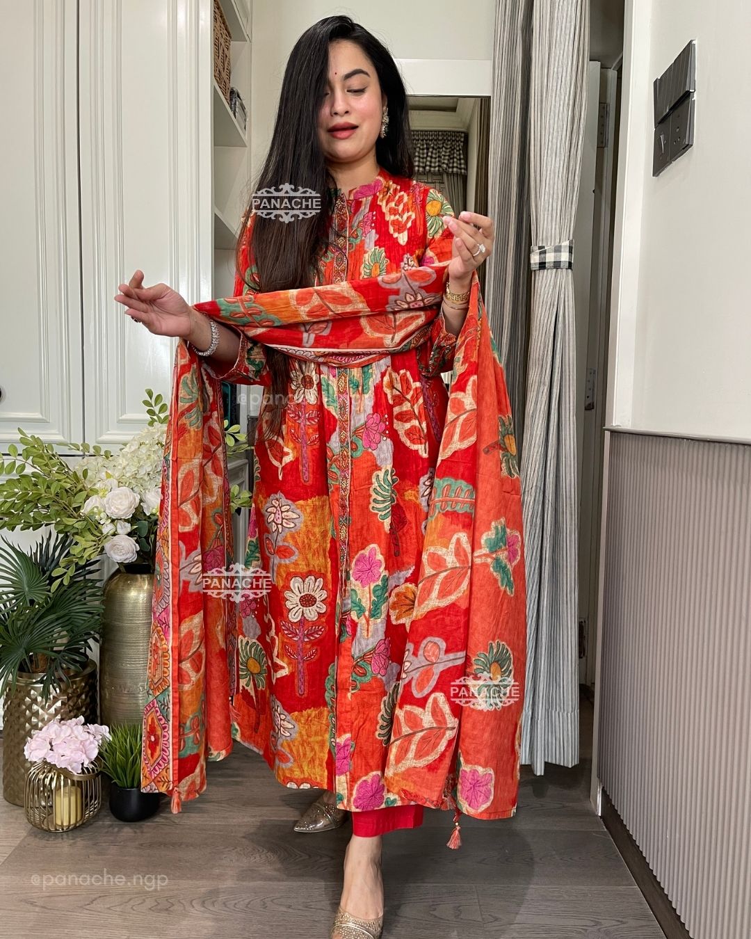 Mul cotton floral semiformal suit set