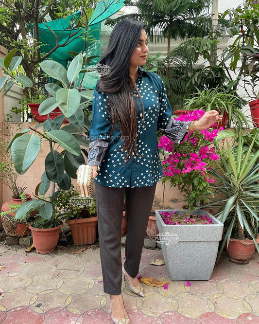 Ikkat Bandhani shirt