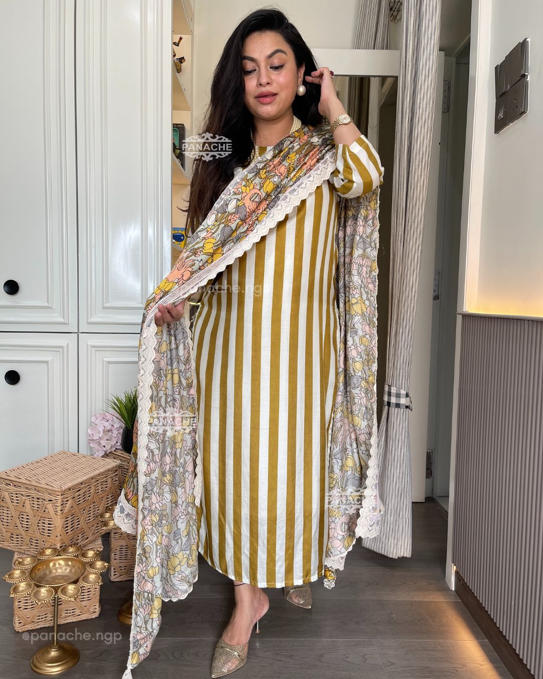 Modern gajji linen set