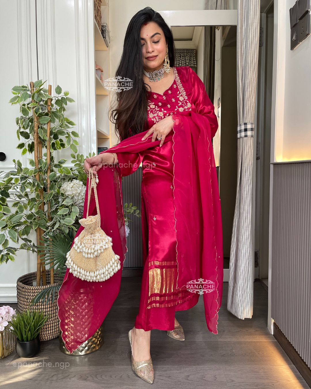 Bright gajji suit set